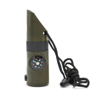 High-quality 7-in-1 multifunction whistle—a life-saving whistle for hikers that includes a flashligh
