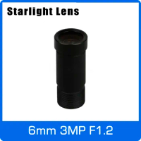 Starlight Lens 3MP 6mm Fixed Aperture F1.2 For SONY IMX290/291/307/327 Ultra Low Light CCTV AHD Camera IP Camera Free Shipping
