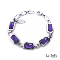 【La Jolla】蕭邦五號戀曲 純鈦鍺手鍊(紫水晶)