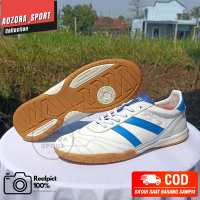 Promo sepatu futsal original AOZORA MANKAI white blue bahan kulit asli berkualitas tinggi nyaman dip