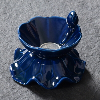 陶福氣 霽藍釉陶瓷茶具茶漏 家用青花瓷功夫茶具過濾器濾茶網