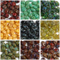5mmx4mm Glass Twin Hole Seed Two Hole Twin Seed Beads Multicolor Spacer Beads DIY Bracelets Jewelry,1Bottle (10g-Approx 150PCs)