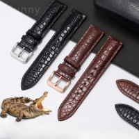 Waterproof Crocodile Skin Watchband Men for Tissot Montblanc Tudor Breitling Round Pattern Genuine Leather 21 20mm Watch Strap