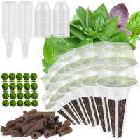 120Pcs Hydroponic Garden Accessories Pod Kit Reusable Plant Pod Kit Clear Hydroponic Grow System Seed Pod Kit with 30 Grow