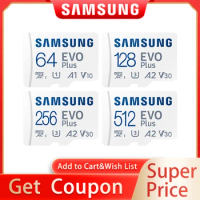 Samsung EVO PLUS Memory Card U3 V30 128GB 256GB 512GB Read Speed Up To 130mb/s Class 10 TF Card UHS-I 64GB U1 V10 Micro SD Card