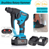 20MM Brushless Electric Hammer Drill Multifunctional Rotary Cordless Rechargeable Power Tools For Makita 18V Battery