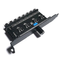 RYRA 1 To 8 Way 12V 4Pin 3Pin Cooling Fan Hub PCI Bit Case Easy Install Practical Regulator Splitter Speed Controller Adapter