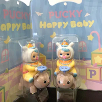 Kawaii Limited Edition Happy Baby Series Pucky Action Figure Toys PVC Pucky 100% Figure Gifts for Kids Lovely Pucky Figure Doll