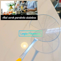 XL. Serokan parabola jaring penggorengan irisan bulat stainless gagang jagung bagus Plastik Kitchenw