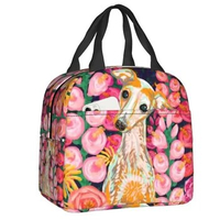 Custom Garden Hound Greyhound Dog Lunch Bag Women Cooler Warm Insulated Lunch Box for Kids School Work Food Picnic Tote Bags