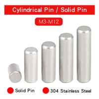 2-25 PCS Cylindrical Pin M3 M4 M6 M8 M10 M12 Fastener Solid Dowle Pin 304 Stainless Steel GB119 Locating Pin
