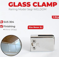 Glass Clip Klem Balkon Railing Tiang Penjepit Kaca Stainless merk Weldom