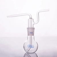 50ml/100ml/150ml/250ml//500ml/1000ml/2000ml ขวดแก้วบอโรซิลิเกตสำหรับล้างแก๊สแบบข้อต่อ 24/29 ก้นแบน