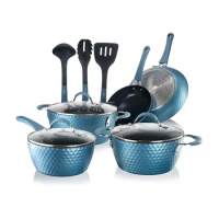 11 Piece Nonstick Cookware Set Aluminum with Saucepan Pot Dutch Oven Frying Pan Lids Kitchen