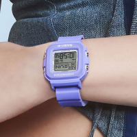 CASIO卡西歐 BABY-G +PLUS 繽紛時尚 Y2K風格 夢幻紫(甜粉泡泡) 手錶&amp;吊飾套組 BGD-10K-6_39mm