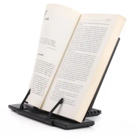 Portable Steel Book Stand Frame Reading Desk Holder with 7 Tilt Adjustable Grooves,iPad/Cookbook / Music / Document stand holder