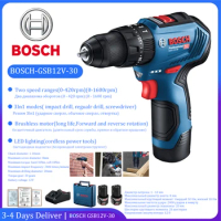 3 in 1 Power Tool Original Bosch Cordless Impact Drill And Electric Screwdriver 20 Gears Max 30Nm Brushless Motor Bosch GSB12V30