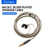 Silver Plated Headphone Cable 0.78 2-Pin for KZ C10PRO CS16 CA4 CKX CA16 C12 KBEAR KB06 KB10 CCA Earphone QDC Connector