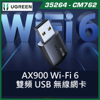 UGREEN 綠聯 AX500 Wi-Fi 6 USB 雙頻無線網卡 (CM762 / 35264) | 新一代 Wi-Fi 6 / 5GHz+2.4GHz 雙頻 488Mbps / 即插即用 