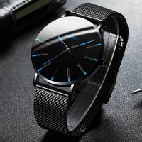 Men'S Fashion Ultra Thin Watches Business Stainless Steel Mesh Quartz Watch часы мужские наручные Montre Homme Pagani Design