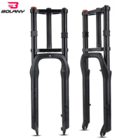 Bolany Double Shoulder Snow Fat Bike Fork 26"20"4.0" Air MTB Bicycle Suspension 32mm Straight Tube 135mm Shock Magnesium Alloy