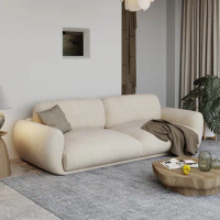 Cream Wabi-sabi Simple Modern Three-person Sofa Rental House Small Family Living Room