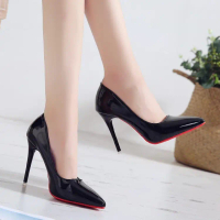 Red Sole High Heels Single Shoes for Women, Comfortable Thin Heels, 2026 Spring Black Heels, Large S