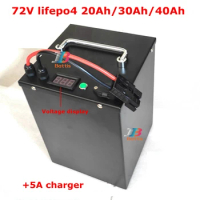 72V 20Ah 30Ah 40Ah Lifepo4 Ebike Lithium Battery with 50A BMS 3000W Off-road Scooter Motor tricycle madical device + 5A charger