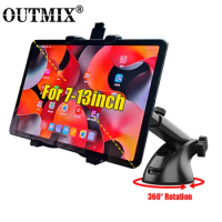 Tablet Car Holder Stand for iPad Air 1 2 Mini 2 3 4 Pro10.5 Universal Windshield Dashboard Car Mount for 7-13 inches Samsung Tab