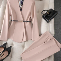 Yitimuceng Office Ladies Pant Suits for Women Fall Winter 2023 New Korean Fashion Work Formal Blazer and Trousers 2 piece set