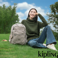『首爾包』Kipling 溫柔沉穩灰機能手提後背包-SEOUL