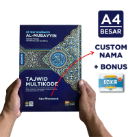 Alquran Latin dan Terjemah Besar A4 Al-Mubayyin Tajwid Multikode Bisa Custom Nama Bonus Buku Dzikir