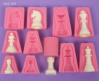 YQYM 國際象棋模具六件套 慕斯DIY巧克力 翻糖蛋糕烘焙硅膠磨具