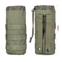 Outdoor Tactical Molle Water Bottle Pouch Portable Camping Water Kettle Bags for Backpack Vest Men's Travel Cycling Camping Bag