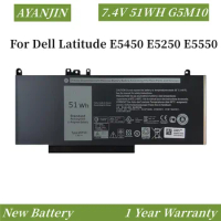 New 7.4V 51WH G5M10 Laptop Battery For DELL Latitude E5250 E5450 E5550 8V5GX R9XM9 WYJC2 1KY05