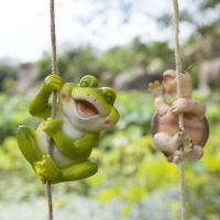 花園裝飾 庭院 院子 園藝擺件樹上卡通小動物青蛙烏龜裝飾品掛件