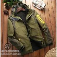 MND Jaket Parasut Pria Outdoor 100% Anti Air Jaket Outdoor Jaket Windbreakers Hijau L