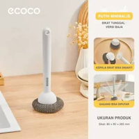 ECOCO Rotatable Long-Handled Brush (Hard Bristles / Steel Wire) - Sikat Panci & Lantai / Sikat Pembe