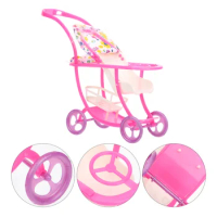 3 Pcs Childrens Children’s Toy Ornament Dollhouae Stroller Wagon Dollhouse Accessories Strollers Model