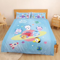 【戀家小舖】MIT卡通正版授權磨毛 床包枕套組-太空漫遊-BT21(單人)