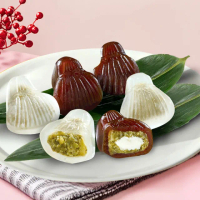 【莊記】綠豆鑽水晶冰粽禮盒6入/3盒(黑糖綠豆牛奶60g*3顆+經典綠豆口味55g*3顆/盒/3盒/甜粽/賞星鮮嚴選)