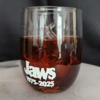 【Ahot】 Jaws 50th Anniversary Limited Edition Glass Bruce Shark Collectible Whiskey Tumbler Memorabil