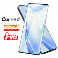 3-1pcs Curved Glass For Vivo V27 Pro 5G 6.78'' Tempered Glass Vavo V27Pro Vovi V 27 VivoV27 VivoV27Pro 2023 9H Screen Protectors