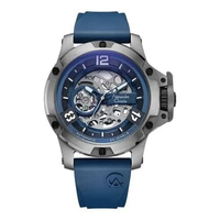 Alexandre Christie Automatic AC 6295 MT Jam Tangan Pria Skeleton Titanium Case 47.5mm Rubber Strap 5