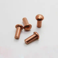 10pcs M4x40mm M4x50mm Length round head copper rivets pan brass solid percussion rivet GB867