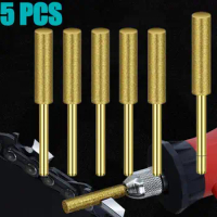 5PCS Diamond Chainsaw Sharpener Burr Grinder Chain Saw Drill Bits For Dremel Echo Poulan Gasoline Electric Chain Saw 4/4.8/5.5mm