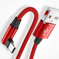 USB Type C 90 Degree Charging Cable for Samsung A50 A22 Xiaomi Redmi Note 10 9 Pro Max Huawei For Huawei P40 Samsung S10 S20