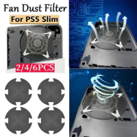2/4/6PCS Fan Dust Filter For PlayStation 5 Slim Breathable Cooling Fan Dust Mesh Dust Guard Dustproof Filter Cover For PS5 Slim