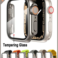 Case+Strap For Apple Watch Band 44mm 45mm 41mm 40mm Screen Protector Cover Change Ultra 49mm Bumper Case iWatch 8 7 SE 6 5 4 3
