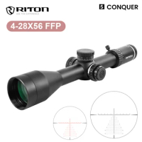 RITON 4X28-56 FFP Tactical 1/4MOA 6 Levels Red Illumination Riflescope For Hunting Riton HD Glass Airsoft Spotting Rifle Scopes
